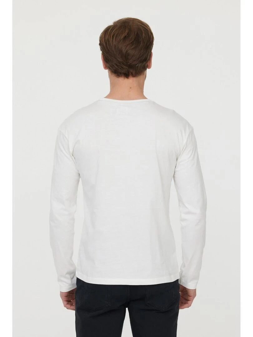 Lee Cooper T Shirt manches longues coton regular ACACH Beige