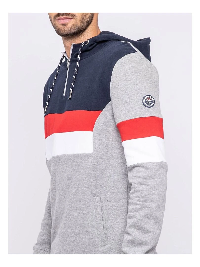 Sweat capuche pur coton WIKO   Gris