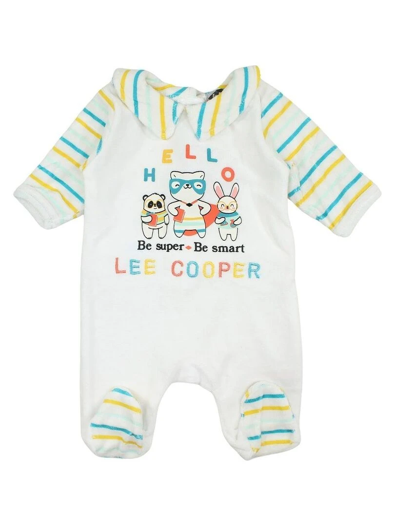 Lee Cooper Grenouillere bébé garçon imprimé Lee Cooper en coton Blanc