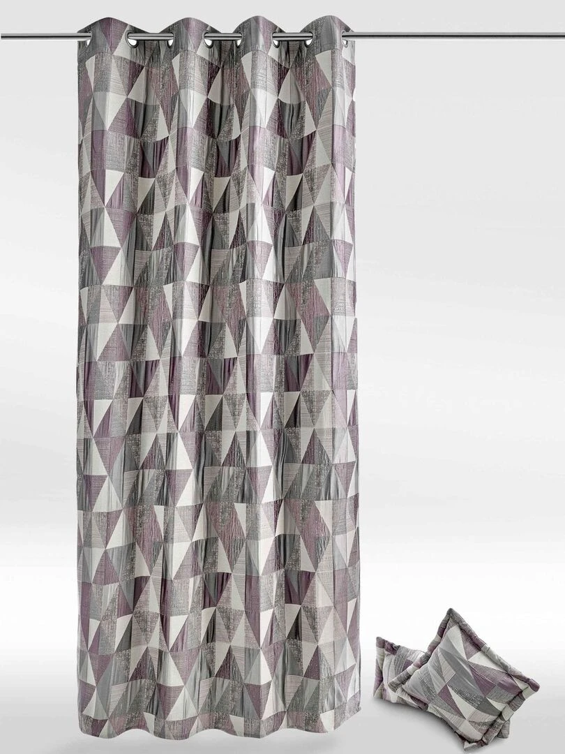Rideau design à motifs triangulaires Rose clair