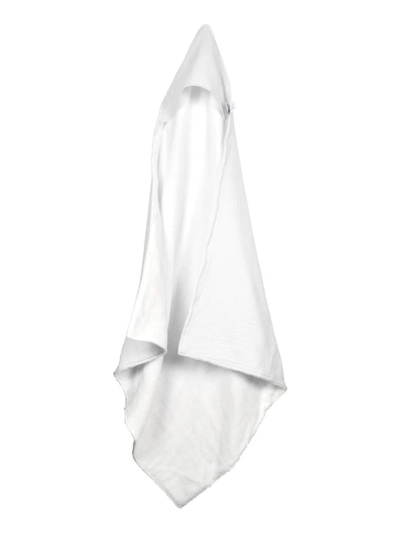 Cape de bain eponge et gaze de coton Blanc