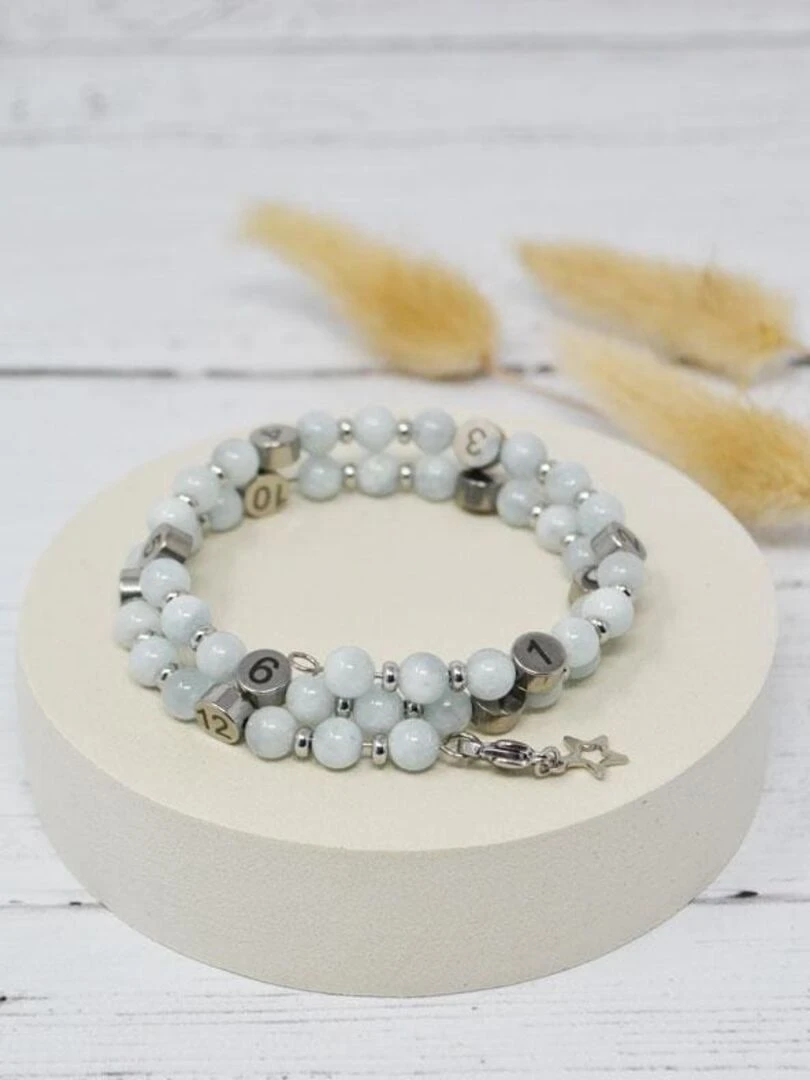 Bracelet d'allaitement   Aigue marine   Bleu clair
