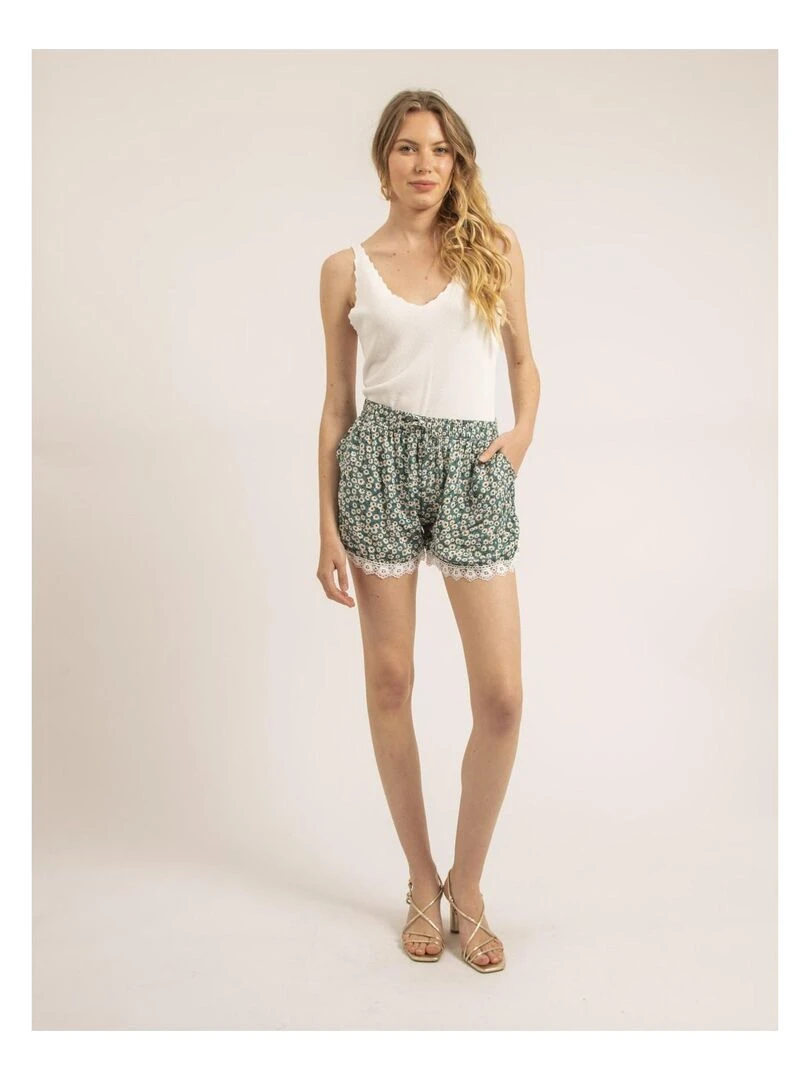 Short dentelle XIAME   Vert