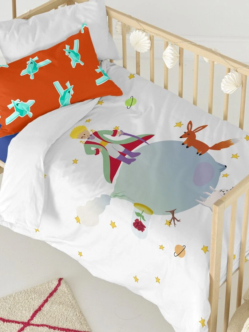 Parure housse de couette 2 pièces Le petit prince Lit Bébé "Happyfriday" Rouge