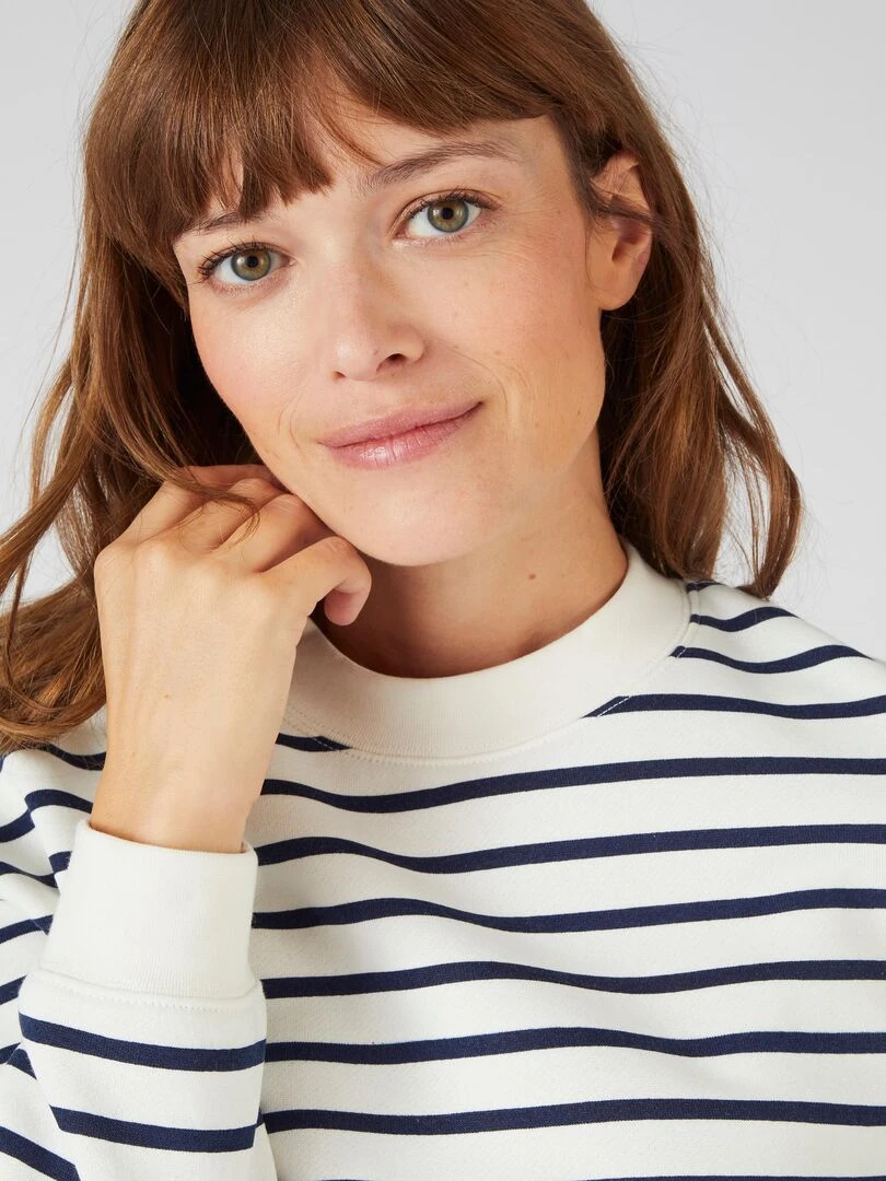 Sweat shirt en molleton Happy D. by Damart Blanc