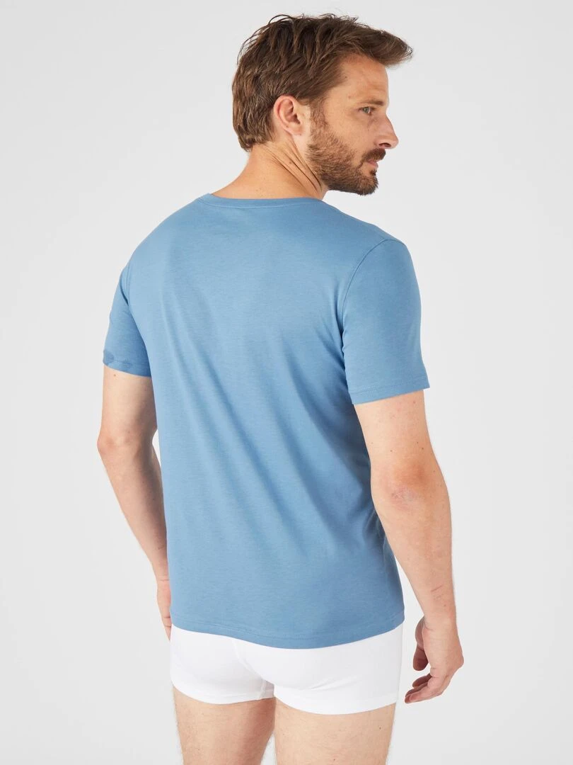 Tee shirt manches courtes en pur coton pima   Damart   Bleu