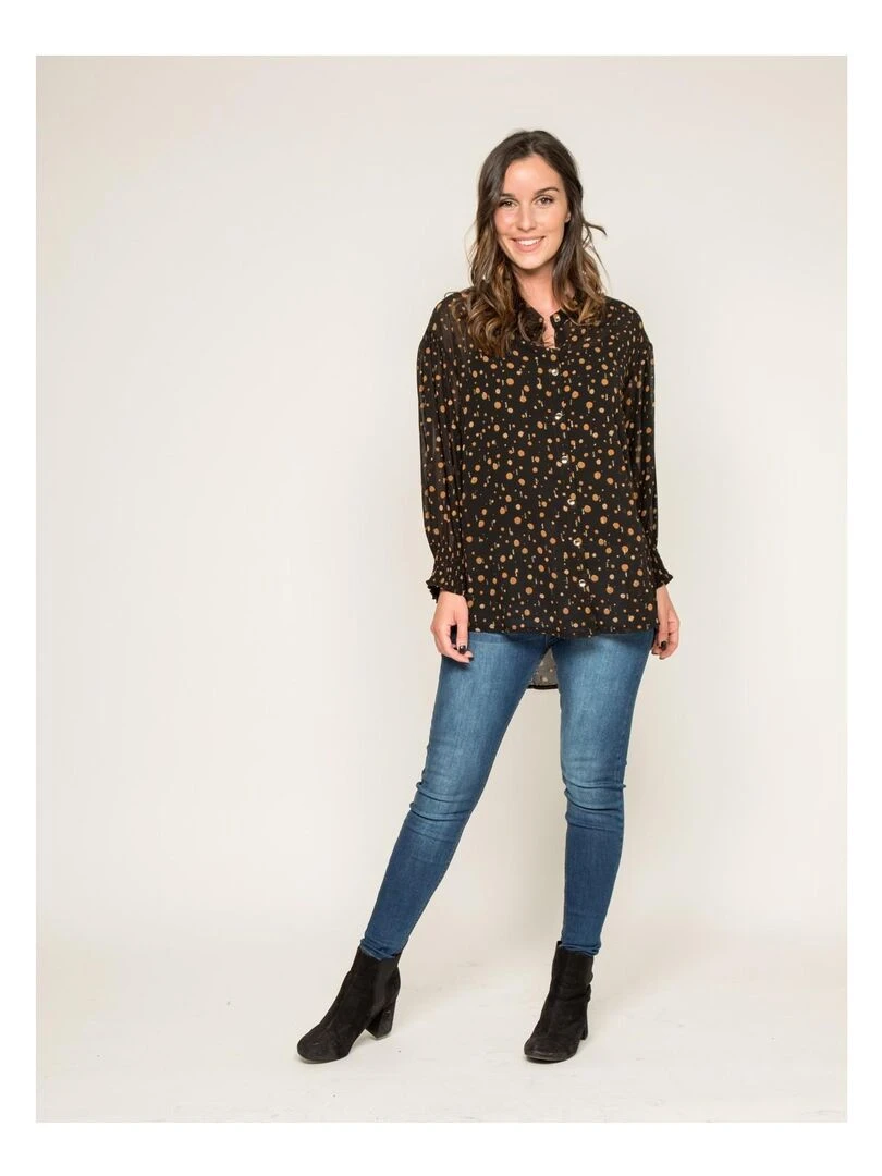 Chemise motifs ORIGAMI   Noir