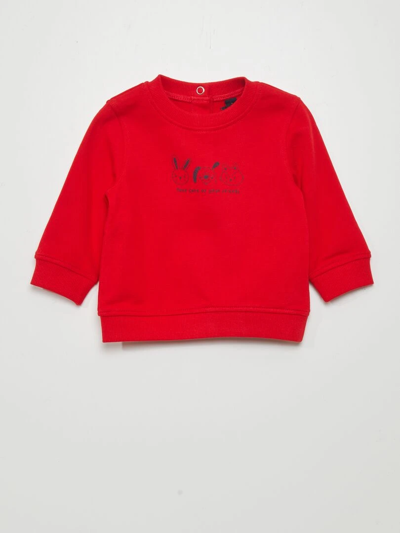 Sweat en molleton fin Rouge