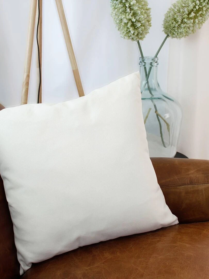 Coussin uni et déhoussable Ecru