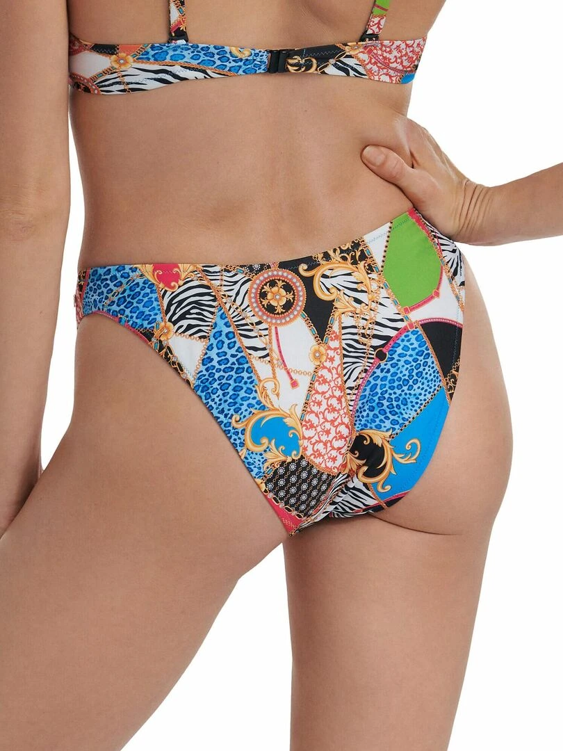 Bas maillot slip de bain échancré taille basse Olbia Multicolore