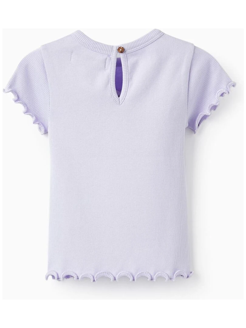 T shirt côtelée à manches courtes avec cœur pour bébé fille manches courtes THE WAVE TRIBE Mauve