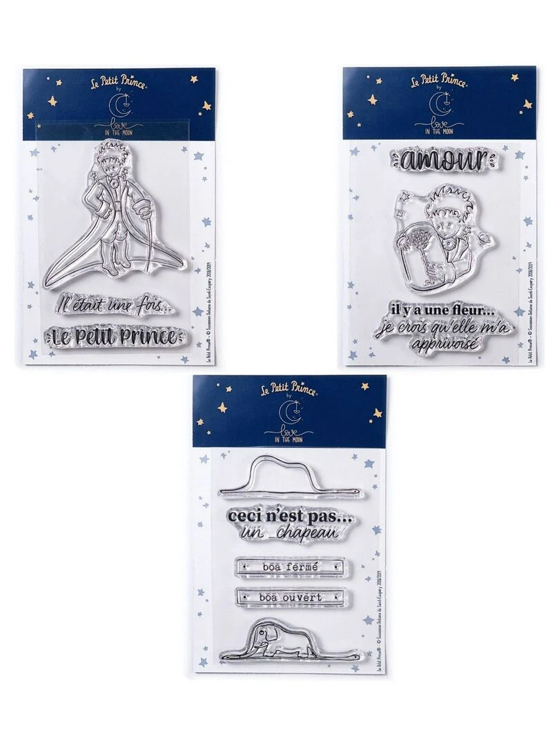 11 Tampons transparents Le Petit Prince Messages + Fleur + Boa Eléphant N/A