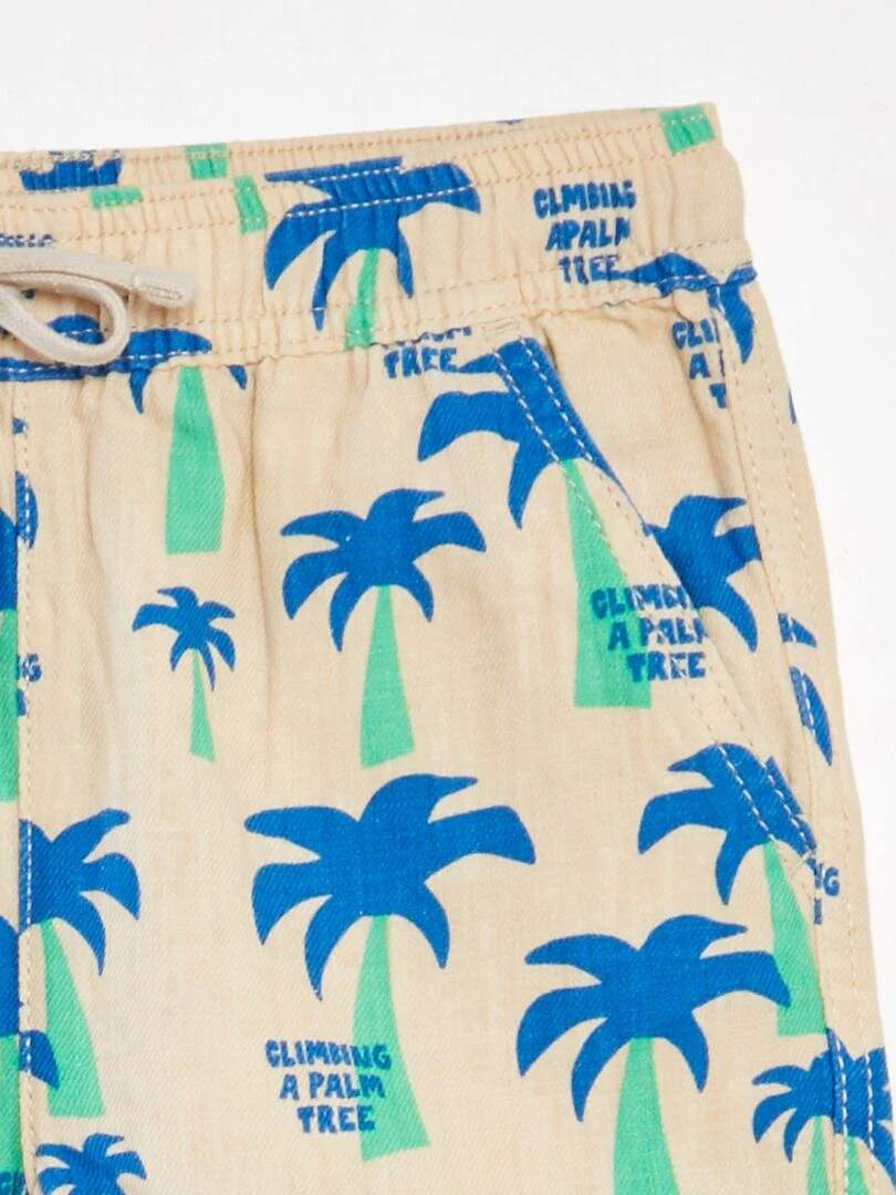 Short de bain imprimé   Blanc/bleu