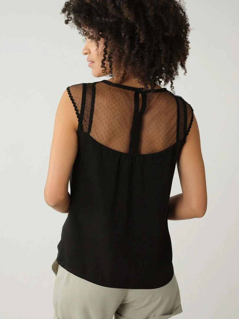 Blouse satinée pour femme 'Deeluxe'   Noir