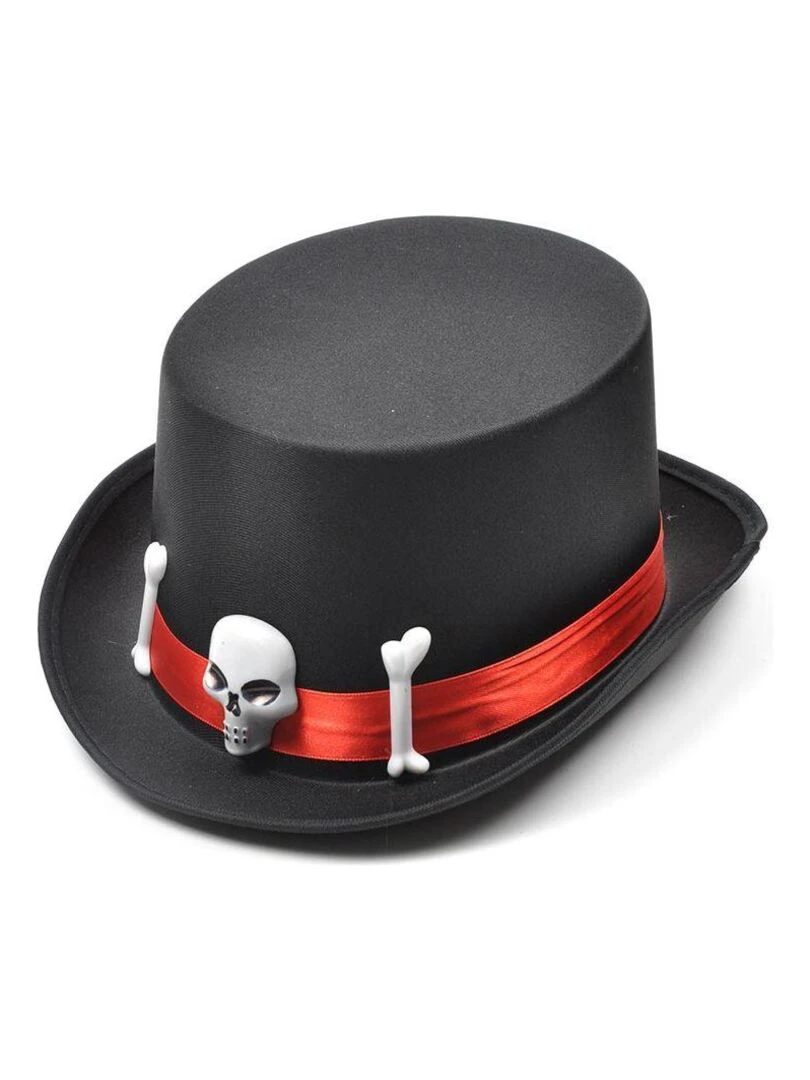 Chapeau haut de forme tête de mort Noir Noir