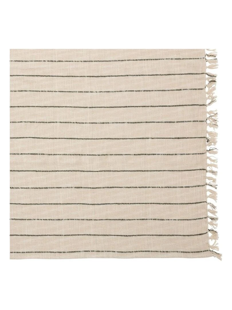Dessus de lit Slub rayures 240x260 coton   Beige