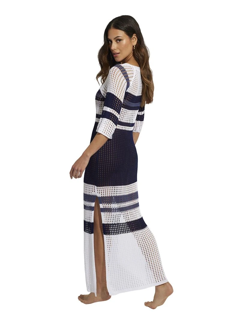 Robe longue de plage Mykonos Bleu marine