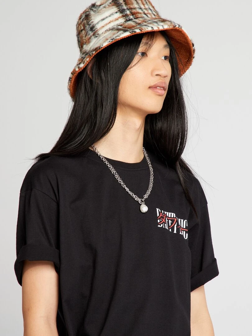 T shirt oversize 'Looney Tunes' à col rond   noir