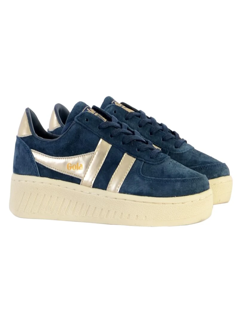 Baskets Gola Harrier Suede   Gris Bleu marine