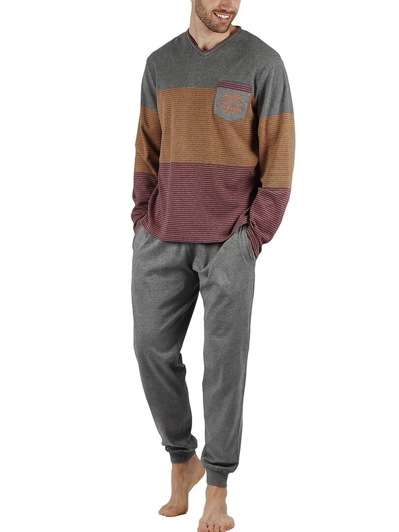 Pyjama pantalon et haut Rayas Fixie Bikes Gris