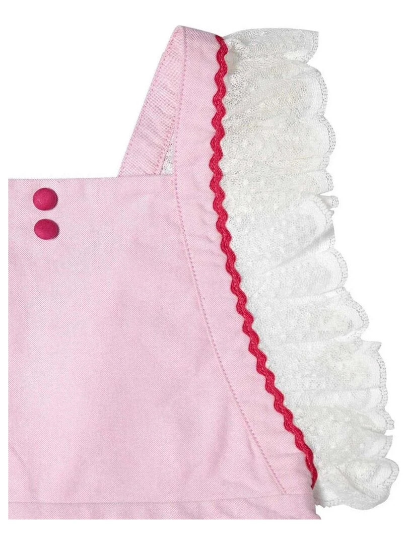 Robe Cérémonie Bohème Rose   Fine Dentelle  LILI   La Faute à Voltaire   Rose