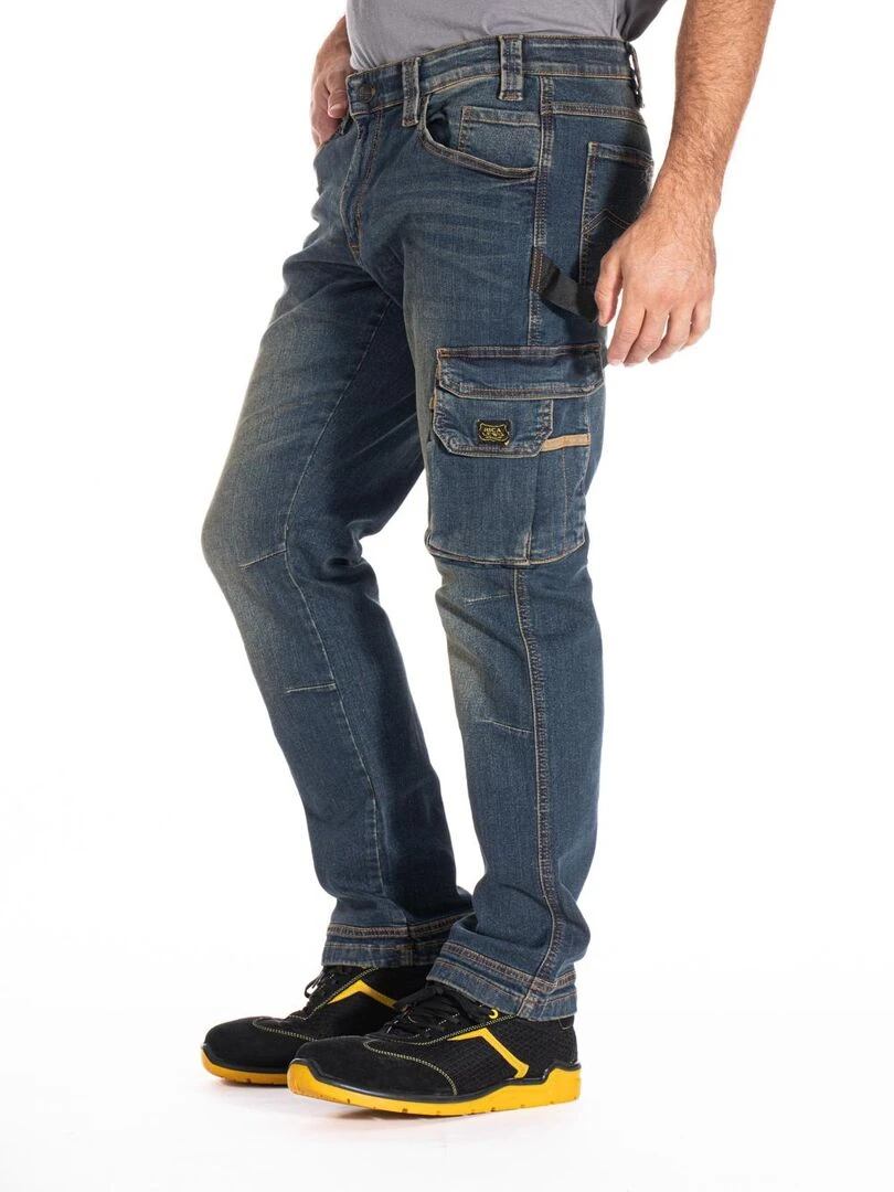 Jeans de travail stretch coupe confort dirty JOBDY 'Rica Lewis' Bleu