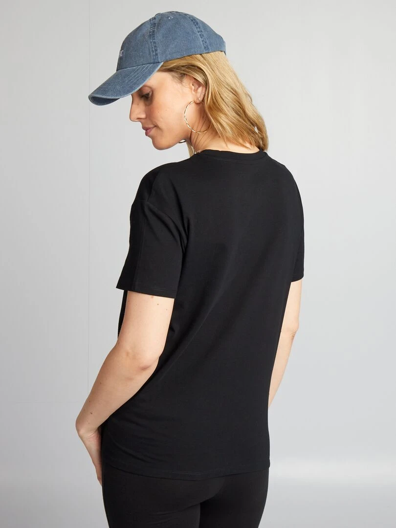 T shirt à col rond d'allaitement   noir