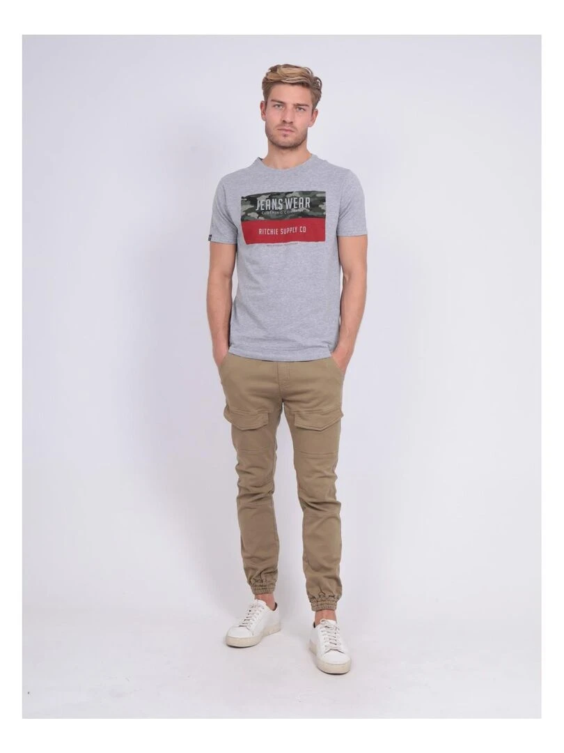 T shirt col rond NALTINO   Gris