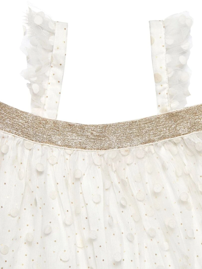 Blouse Cérémonie Fille  Tulle Beige Paillettes Dées  ANGEL   'LA FAUTE A VOLTAIRE'   Doré/or