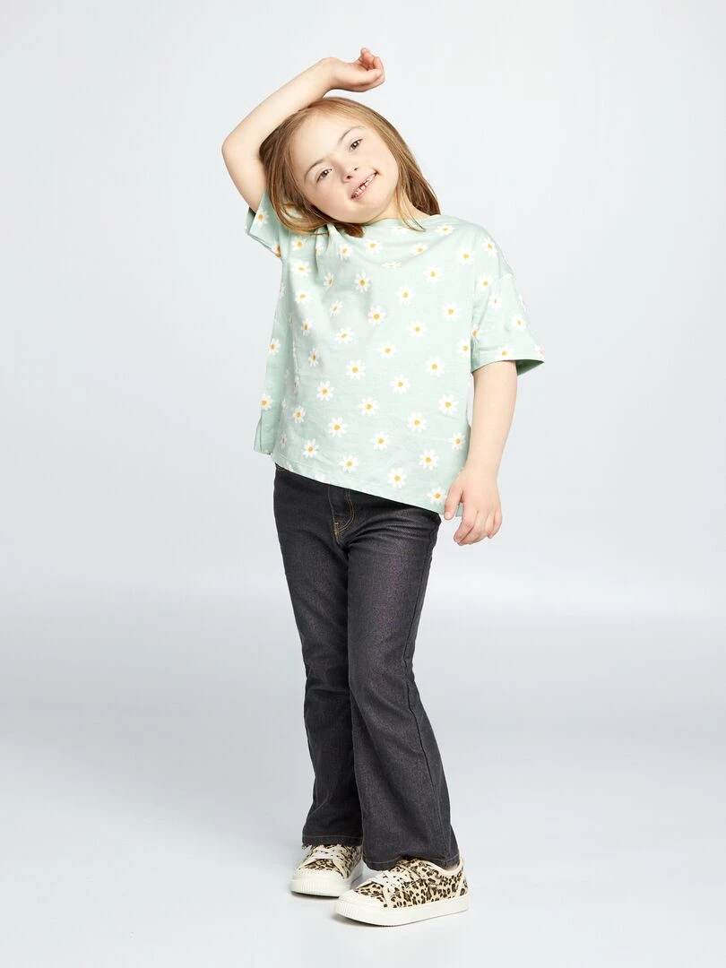 T shirt fleuri So Easy Bleu