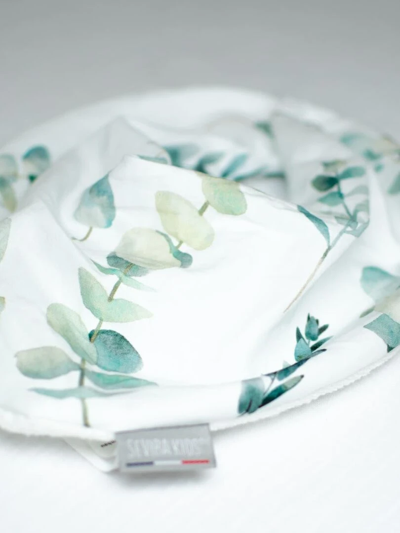 Bavoir bandana en coton Eucalyptus Blanc