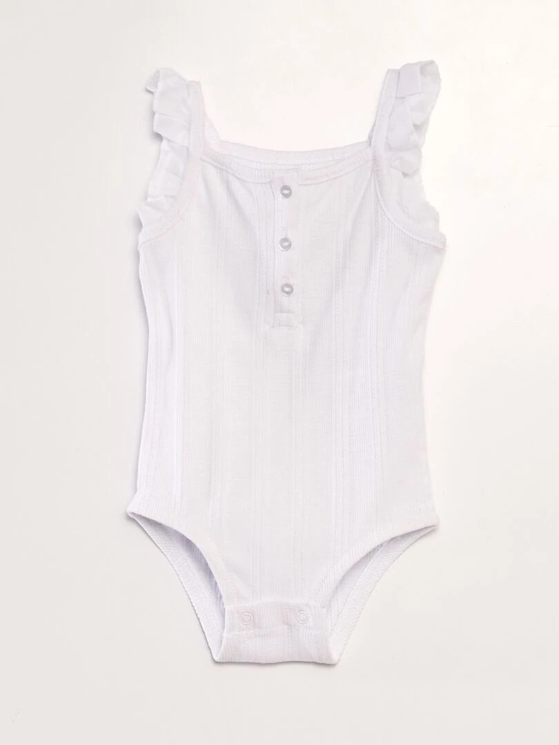 Body débardeur en maille pointelle blanc