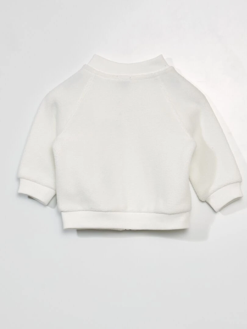 Sweat zippé en sherpa   Blanc
