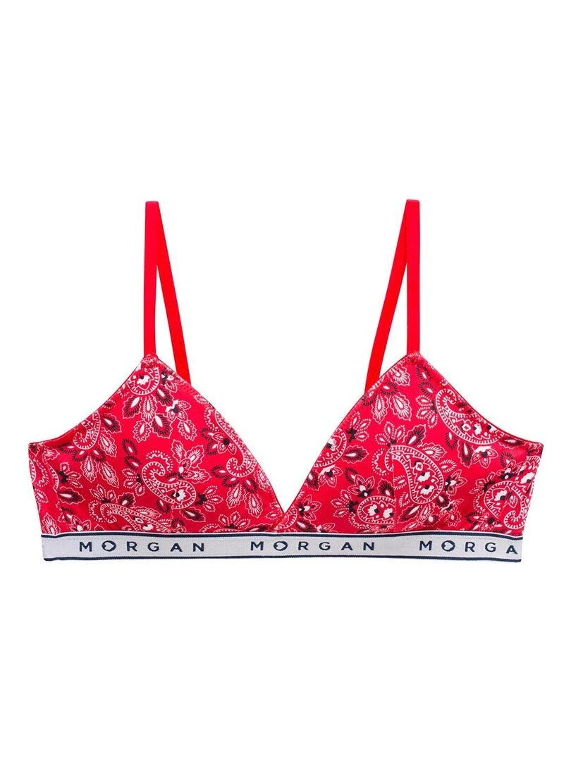 Soutien gorge triangle coques amovibles en coton ISA Morgan Junior Rouge