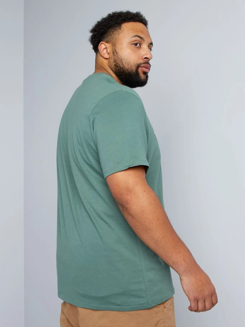 T shirt en jersey avec print placé devant   Vert