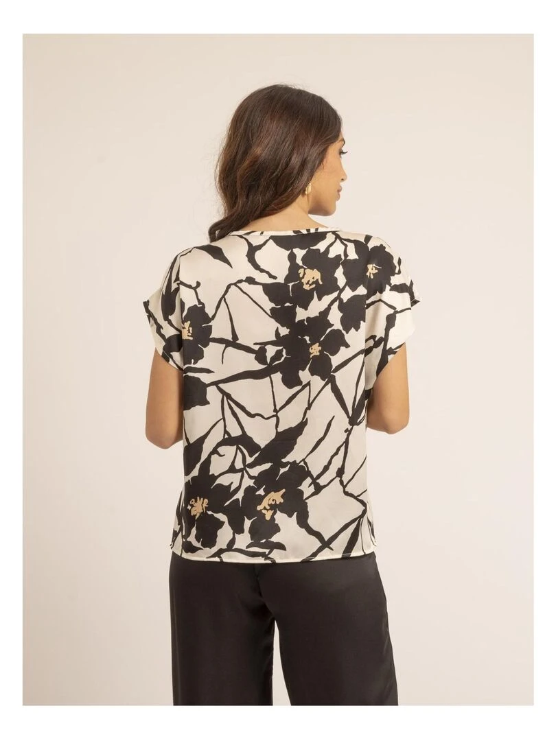 Top col rond motifs FIJELLE Ecru