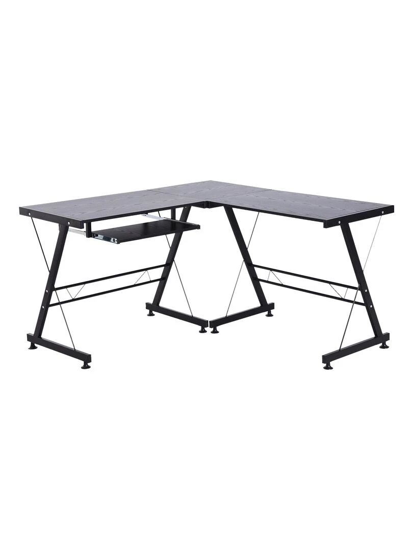 Bureau informatique d'angle noir Noir