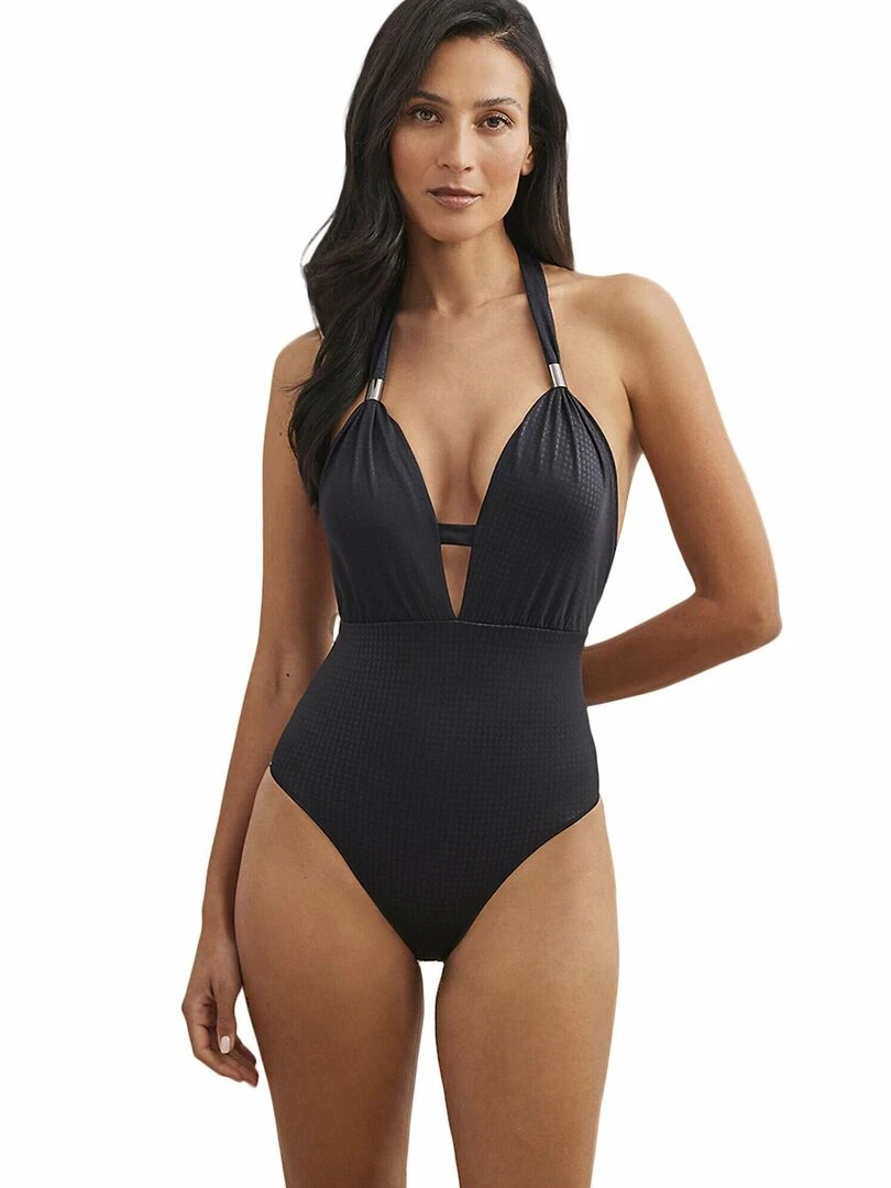Maillot de bain une pièce triangle préformé multipositions Manhattan Noir