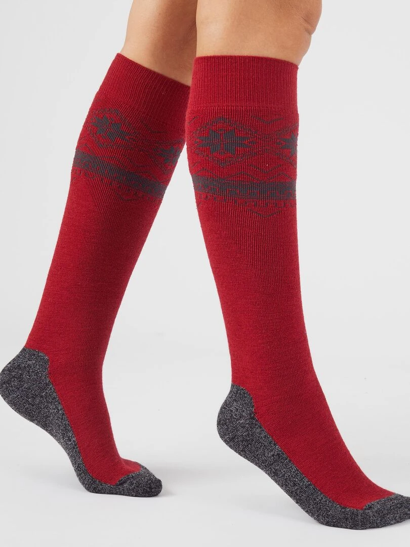 Chaussettes de ski mixtes Thermolactyl Damart Rouge