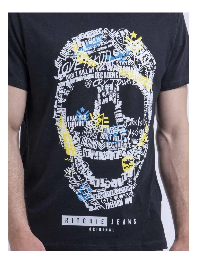 T shirt col rond NUSKINO   Noir