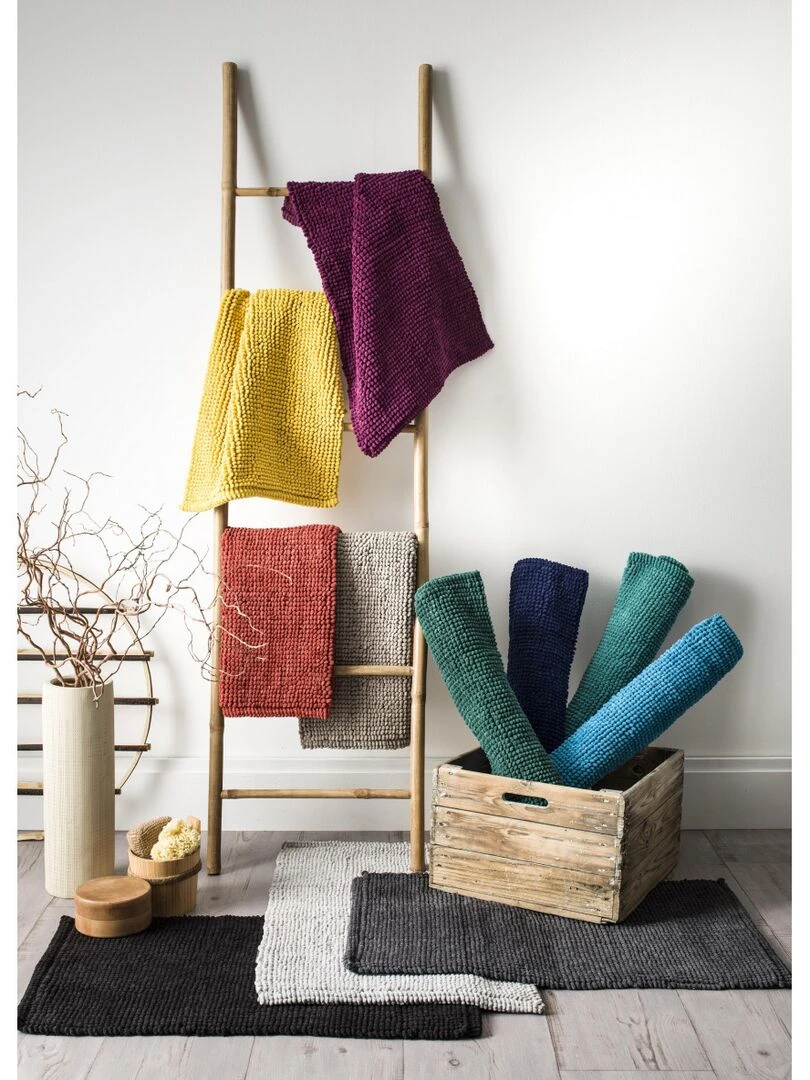 Guy Levasseur   Tapis de bain en polycoton uni   Gris