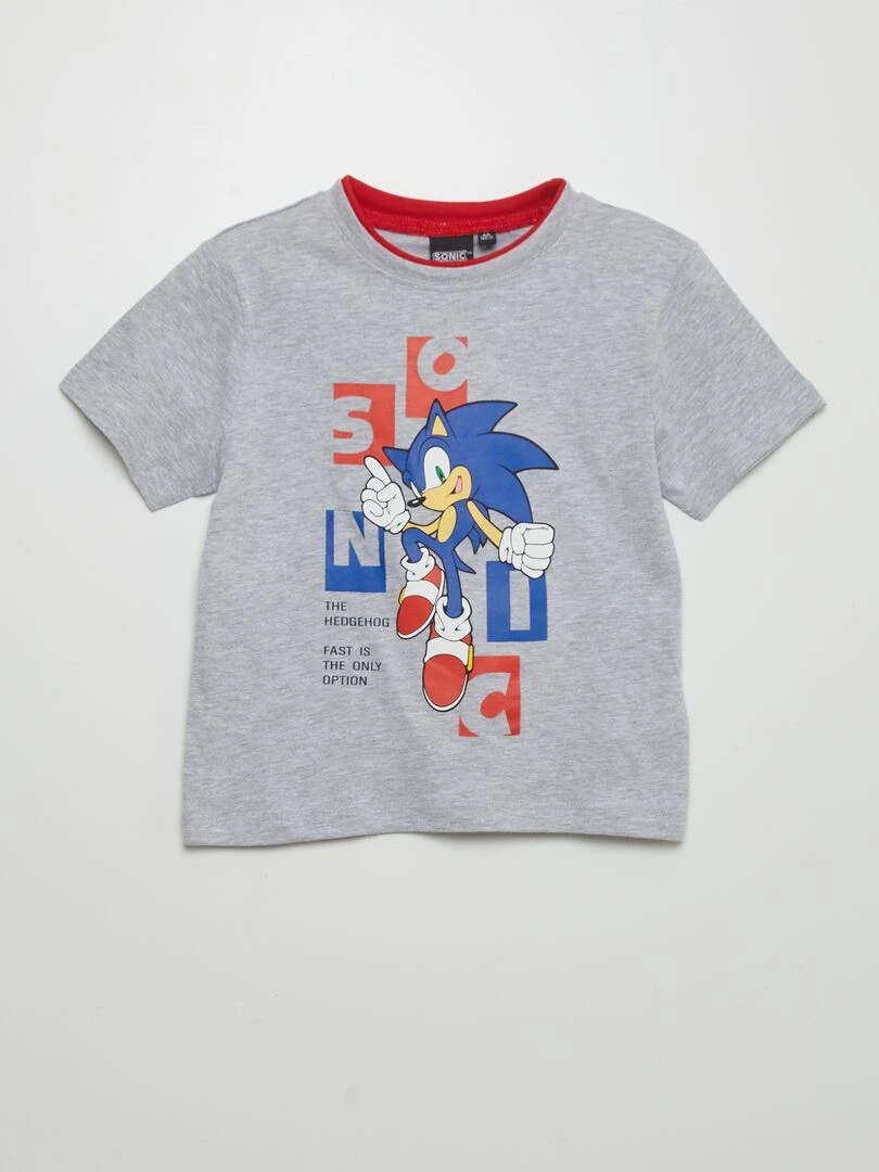 Ensemble t shirt + short 'Sonic'   2 pièces   Gris