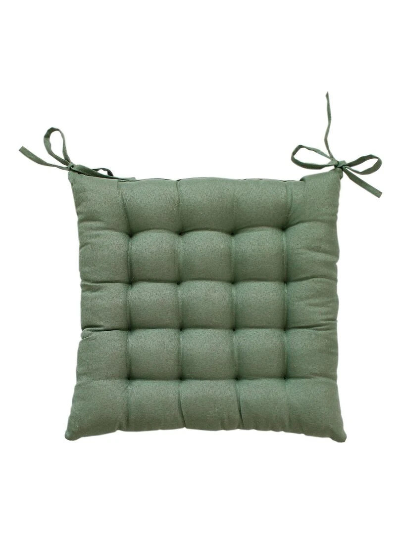 Galette de chaise unie et piquée Vert