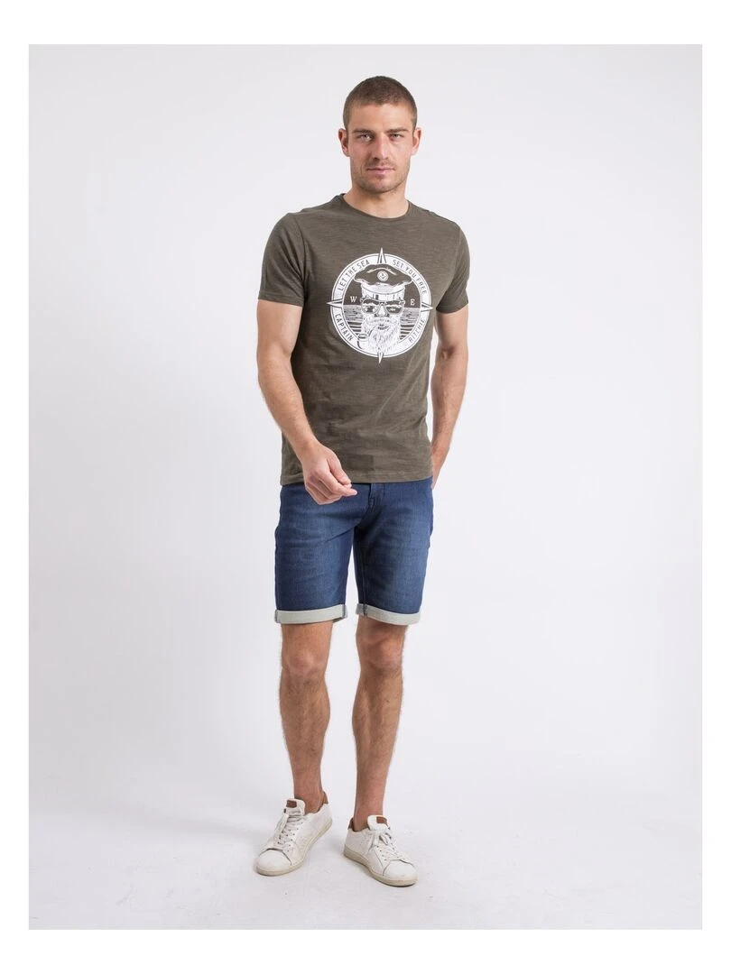 T shirt col rond NOLOLAND   Kaki