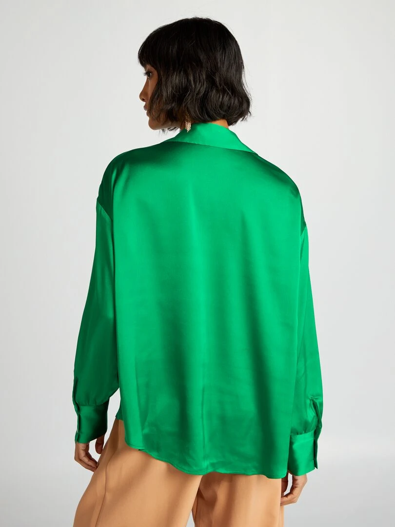 Chemisier satiné   Vert