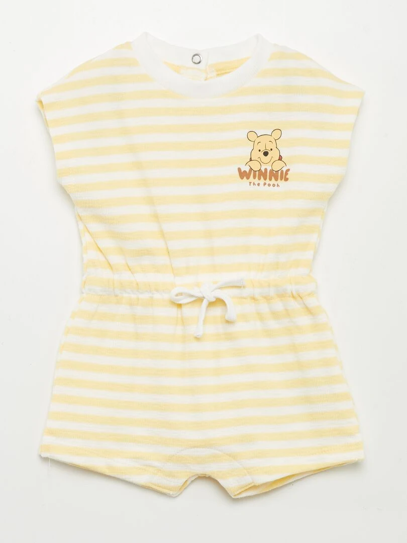 Barboteuse en french terry 'Disney'   Jaune