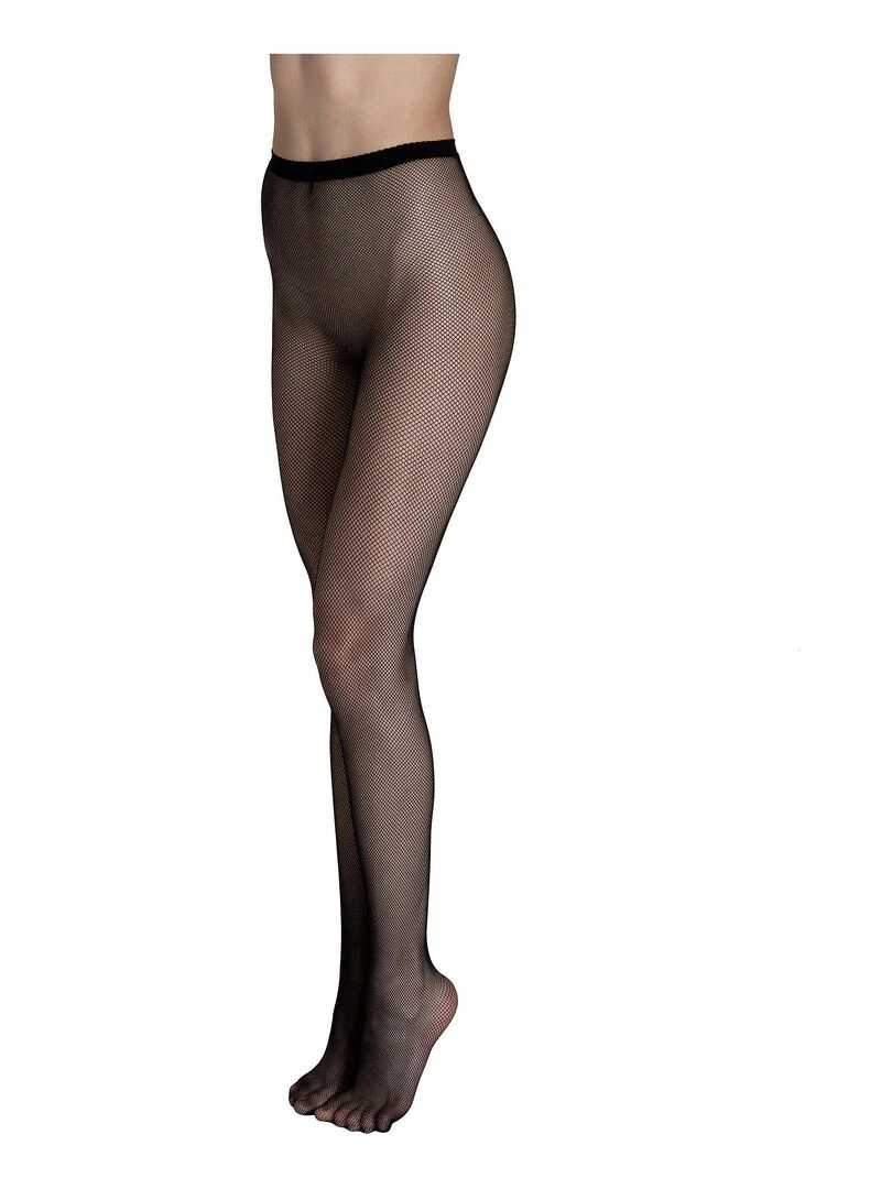 Collants en résille sans coutures Fashion Net noir   Noir