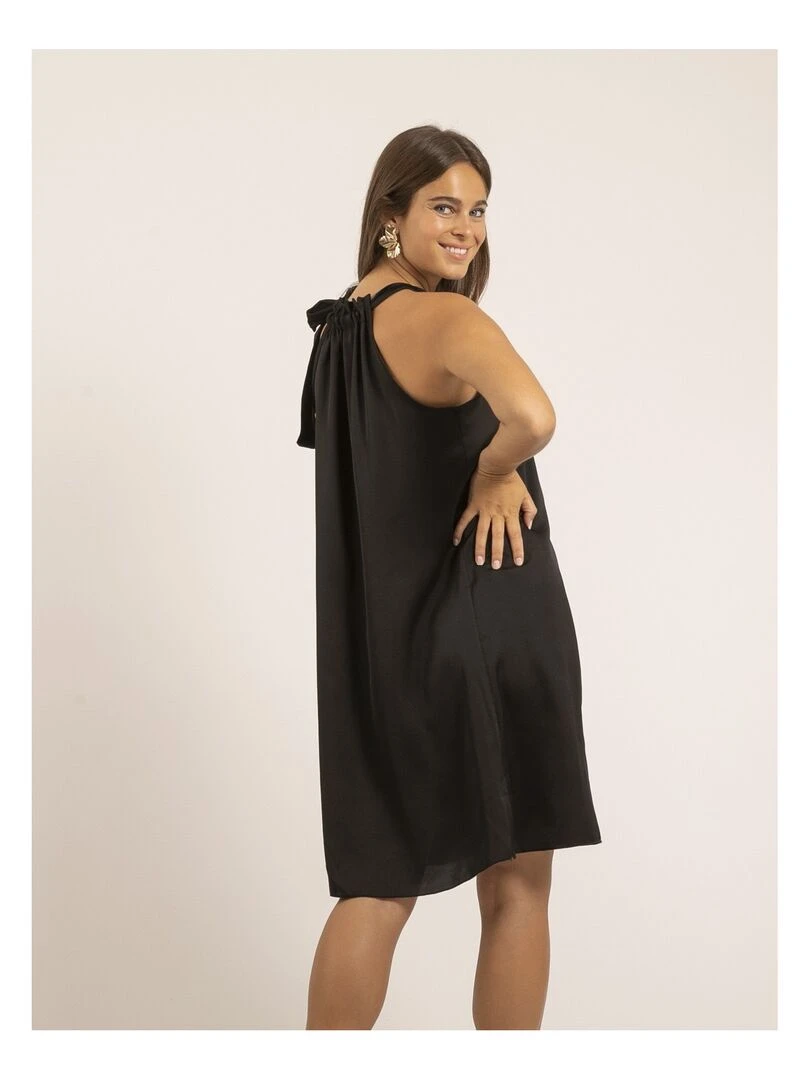 Robe courte satin IMUNE Noir