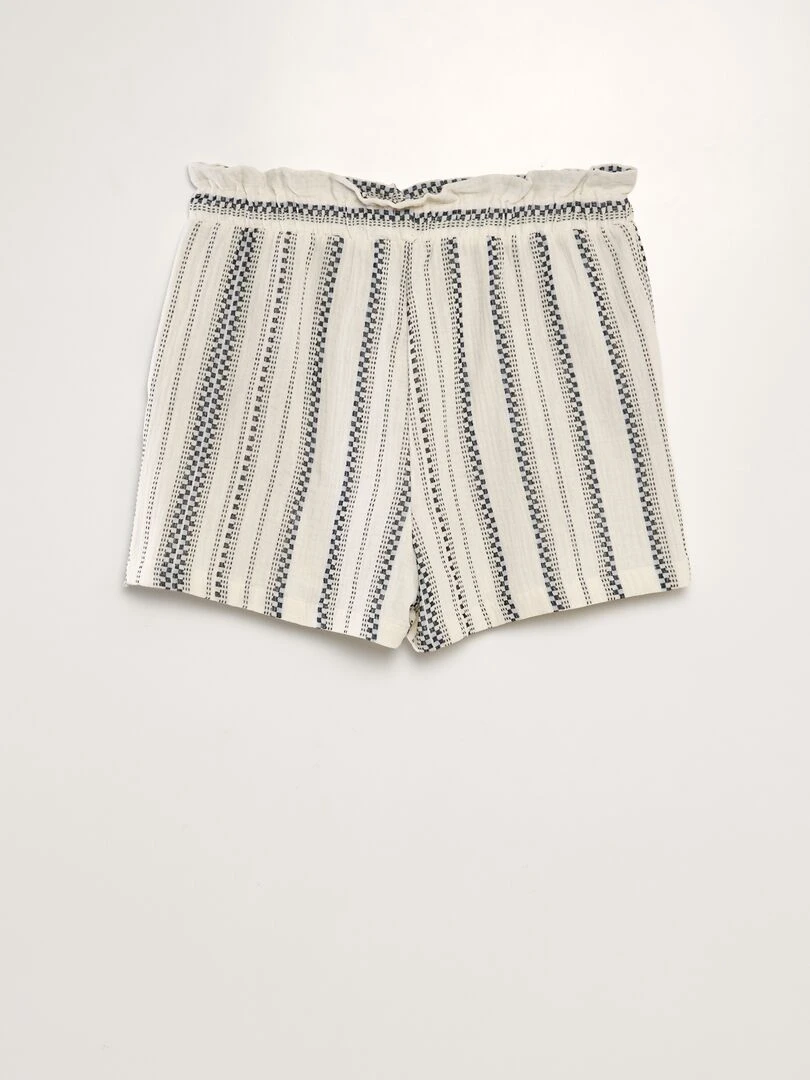 Short gaufré motif jacquard 'JDY' Beige