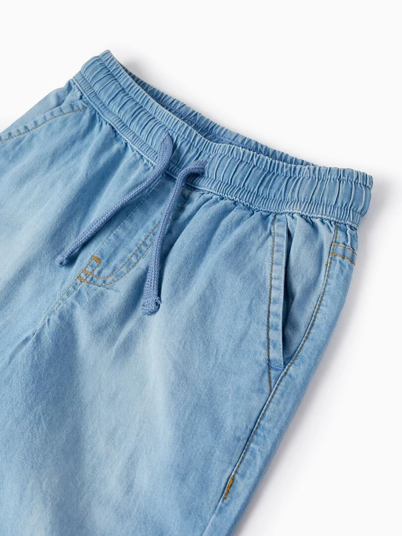 Shorts Midi en Denim Léger en Coton pour Garçon  CUBA   Bleu clair